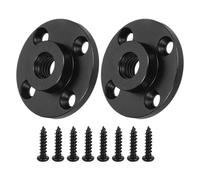 PATIKIL 2Pcs 3/8"-16 UNC Female Thread Microphone Flange Mount, Desktop Gooseneck Table Mounts Base with Countersunk Screw, Black