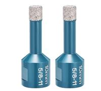 PATIKIL 2Pcs 3/8" Diamond Core Drill Bit 10mm Diamond Hole Saw with 5/8"-11 Thread fit Angle Grinders for Ceramic Porcelain Marble Tiles Stone Brick Hard Material - Green