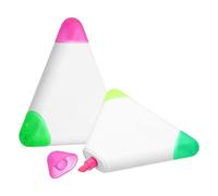 PATIKIL 2Pcs 3 Colored Highlighter Pen, Triangle Shaped Highlighter Multiple Color Cute Fun Fluorescent Assorted Colors for Class, Note-Taking, Rose Red/Yellow/Green