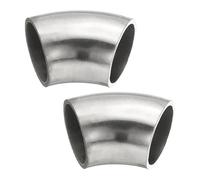 PATIKIL 2pcs 45 Degree Mandrel Bend Elbow, 19mm OD Steel Exhaust Elbow Exhaust Piping Connector 304 Stainless Steel for Exhaust Pipe Stair Handrail HVAC