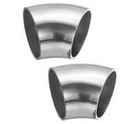 PATIKIL 2pcs 45 Degree Mandrel Bend Elbow, 32mm OD Steel Exhaust Elbow Exhaust Piping Connector 304 Stainless Steel for Exhaust Pipe Stair Handrail HVAC