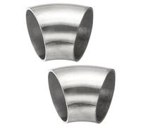 PATIKIL 2pcs 45 Degree Mandrel Bend Elbow, 35mm OD Steel Exhaust Elbow Exhaust Piping Connector 304 Stainless Steel for Exhaust Pipe Stair Handrail HVAC