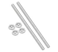PATIKIL 2Pcs 5/16"-18x130mm Threaded Rods with Hex Nuts, 304 Stainless Steel Fully Threaded Rod Right Hand Threads with 4Pcs Flange Nut for Clamps Hangers U-Bolt, Silver Tone