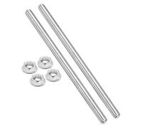 PATIKIL 2Pcs 5/16"-18x150mm Threaded Rods with Hex Nuts, 304 Stainless Steel Fully Threaded Rod Right Hand Threads with 4Pcs Flange Nut for Clamps Hangers U-Bolt, Silver Tone