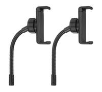 PATIKIL 2Pcs 5.9" Flexible Adjustable Gooseneck with Phone Clip, 1/4" Female Threaded Gooseneck Arm for Most Holder Threaded Adapter, Black