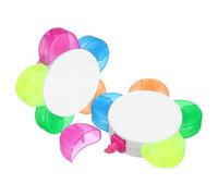 PATIKIL 2Pcs 5 Colored Highlighter Pen, Five-colors Lucky Flower Shaped Highlighter Cute Fun Fluorescent Assorted Colors for Class, Note-Taking, Rose Red/Yellow/Green/Orange/Blue