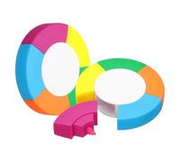 PATIKIL 2Pcs 5 Colored Highlighter Pen, Five-colors Plate Shaped Highlighter Multiple Color Cute Fun Fluorescent Assorted Colors for Class, Note-Taking, Rose Red/Yellow/Green/Orange/Blue