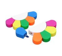 PATIKIL 2Pcs 5 Colored Highlighter Pen, Peacock Shaped Highlighter Multiple Color Cute Fun Fluorescent Assorted Colors for Class, Note-Taking, Rose Red/Yellow/Green/Orange/Blue