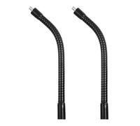 PATIKIL 2Pcs 7.9" Gooseneck, 3/8" Female to 1/4" Male Thread Metal Universal Hose Flexible Arm Gooseneck Tube Extension Holder for Action Camera Phone Microphone, Black