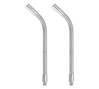 PATIKIL 2Pcs 8" Gooseneck Tube, 1/4" Male to Female Thread Heavy Duty Metal Universal Microphone Flexible Gooseneck Hose Arm Extension Tube for Action Camera Mic/Phone Holder, Chrome