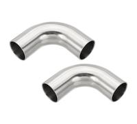 PATIKIL 2pcs 90 Degree Mandrel Bend Elbow, 1 1/4 Inch OD Steel Exhaust Elbow Piping Connector 316 Stainless 80mm for Exhaust Pipe Stair Handrail HVAC