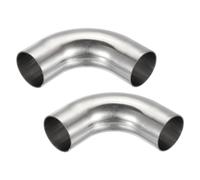 PATIKIL 2pcs 90 Degree Mandrel Bend Elbow, 1 3/4 Inch OD Steel Exhaust Elbow Exhaust Piping Connector 304 Stainless for Exhaust Pipe Stair Handrail HVAC