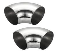PATIKIL 2pcs 90 Degree Mandrel Bend Elbow, 76mm OD Steel Exhaust Elbow Exhaust Piping Connector 304 Stainless Steel for Exhaust Pipe Stair Handrail HVAC