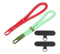 PATIKIL 2Pcs Adjustable Cell Phone Lanyard Strap, Hand Wrist Strap Lanyard with Tether Tabs Cellphone Keychain Wrist for Smartphones Key Chain Women and Men, Dark Red, White/Green