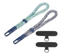 PATIKIL 2Pcs Adjustable Cell Phone Lanyard Strap, Hand Wrist Strap Lanyard with Tether Tabs Cellphone Keychain Wrist for Smartphones Key Chain Women and Men, Blue/Green, White/Blue