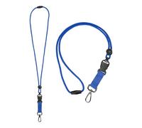 PATIKIL 2Pcs Breakaway Lanyard for ID Badges, Heavy Duty Neck Key Lanyard with Safety Adjustable Buckle and Metal Clip Detachable Round Cord Keychain for Card Key Badge, Blue