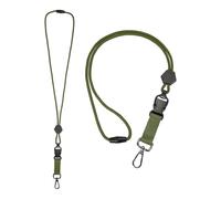 PATIKIL 2Pcs Breakaway Lanyard for ID Badges, Heavy Duty Neck Key Lanyard with Safety Adjustable Buckle and Metal Clip Detachable Hexagonal Cord Keychain for Card Key Badge, Army Green