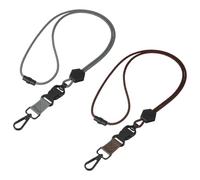 PATIKIL 2Pcs Breakaway Lanyard, Heavy Duty Teacher Neck Lanyard Cord with Safety Detachable Breakaway Buckle and Metal Hook Keychain Key Ring for Card Key ID Badge Holder, Brown, Grey