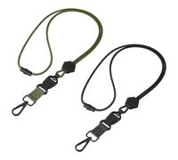PATIKIL 2Pcs Breakaway Lanyard, Heavy Duty Teacher Neck Lanyard Cord with Safety Detachable Breakaway Buckle and Metal Hook Keychain Key Ring for Card Key ID Badge Holder, Black, Green