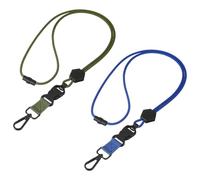 PATIKIL 2Pcs Breakaway Lanyard, Heavy Duty Teacher Neck Lanyard Cord with Safety Detachable Breakaway Buckle and Metal Hook Keychain Key Ring for Card Key ID Badge Holder, Blue, Green