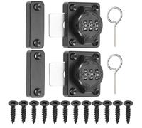 PATIKIL 2Pcs Combination Cabinet Lock, 3-Digit Password Cabinet Safety Lock Zinc Alloy Mechanical Keyless Password Door Latch with Screws for Drawer Cupboard, Black