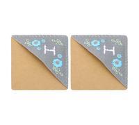 PATIKIL 2pcs Corner Bookmark, Letter Book Mark Personalized Embroidered Bookmark Cute Letter Book Mark Flower Felt Triangle for Reading Women Men Book Lovers Gift Teacher, Grey, Letter H