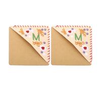 PATIKIL 2pcs Corner Bookmark, Letter Book Mark Personalized Embroidered Bookmark Cute Letter Book Mark Flower Felt Triangle for Reading Women Men Book Lovers Gift Teacher, Beige, Letter M