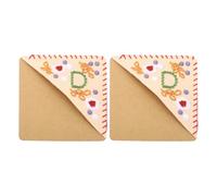PATIKIL 2pcs Corner Bookmark, Letter Book Mark Personalized Embroidered Bookmark Cute Letter Book Mark Flower Felt Triangle for Reading Women Men Book Lovers Gift Teacher, Beige, Letter D