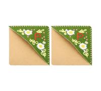 PATIKIL 2pcs Corner Bookmark, Letter Book Mark Personalized Embroidered Bookmark Cute Letter Book Mark Flower Felt Triangle for Reading Women Men Book Lovers Gift Teacher, Green, Letter P
