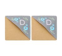 PATIKIL 2pcs Corner Bookmark, Letter Book Mark Personalized Embroidered Bookmark Cute Letter Book Mark Flower Felt Triangle for Reading Women Men Book Lovers Gift Teacher, Grey, Letter D