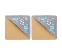 PATIKIL 2pcs Corner Bookmark, Letter Book Mark Personalized Embroidered Bookmark Cute Letter Book Mark Flower Felt Triangle for Reading Women Men Book Lovers Gift Teacher, Grey, Letter S