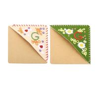 PATIKIL 2pcs Corner Bookmark, Letter Book Mark Personalized Embroidered Bookmark Cute Letter Book Mark Flower Felt Triangle for Reading Women Men Book Lovers Gift Teacher, Letter G