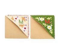 PATIKIL 2pcs Corner Bookmark, Letter Book Mark Personalized Embroidered Bookmark Cute Letter Book Mark Flower Felt Triangle for Reading Women Men Book Lovers Gift Teacher, Letter M