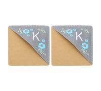 PATIKIL 2pcs Corner Bookmark, Letter Book Mark Personalized Embroidered Bookmark Cute Letter Book Mark Flower Felt Triangle for Reading Women Men Book Lovers Gift Teacher, Grey, Letter K