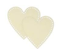 PATIKIL 2Pcs Crochet Basket Base, 8 x 8 Inch Heart Shape Basket Bottoms Shaper Blank Wooden Base Bag Making Supplies Weaving Knitting Kit for DIY Crochet Shoulder Bag Handbag Purse Craft