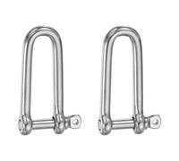 PATIKIL 2Pcs D Ring Shackles 1/4" 5mm Extended D Screw Pin Shackle | 304 Stainless Steel Heavy Duty Mini Bow Clevis for Outdoor/Chain/Boat/Sailboat/Rigging/Marine/Camping