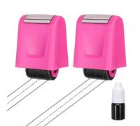 PATIKIL 2Pcs Dashed Handwriting Lines Practice Roller Stamp, Self Inking Line Rolling Stamps Sentence Strips Handwriting Practice for Teachers Classroom Office Home, Pink