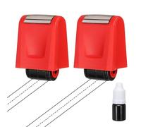 PATIKIL 2Pcs Dashed Handwriting Lines Practice Roller Stamp, Self Inking Line Rolling Stamps Sentence Strips Handwriting Practice for Teachers Classroom Office Home, Red