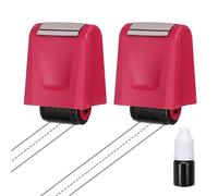 PATIKIL 2Pcs Dashed Handwriting Lines Practice Roller Stamp, Self Inking Line Rolling Stamps Sentence Strips Handwriting Practice for Teachers Classroom Office Home, Rose red