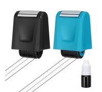 PATIKIL 2Pcs Dashed Handwriting Lines Practice Roller Stamp, Self Inking Line Rolling Stamps Sentence Strips Handwriting Practice for Teachers Classroom Office Home, Black/Blue Purple