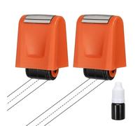 PATIKIL 2Pcs Dashed Handwriting Lines Practice Roller Stamp, Self Inking Line Rolling Stamps Sentence Strips Handwriting Practice for Teachers Classroom Office Home, Orange