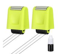 PATIKIL 2Pcs Dashed Handwriting Lines Practice Roller Stamp, Self Inking Line Rolling Stamps Sentence Strips Handwriting Practice for Teachers Classroom Office Home, Green