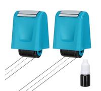 PATIKIL 2Pcs Dashed Handwriting Lines Practice Roller Stamp, Self Inking Line Rolling Stamps Sentence Strips Handwriting Practice for Teachers Classroom Office Home, Blue