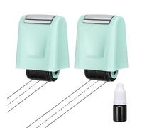 PATIKIL 2Pcs Dashed Handwriting Lines Practice Roller Stamp, Self Inking Line Rolling Stamps Sentence Strips Handwriting Practice for Teachers Classroom Office Home, Light Sky Blue