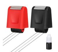 PATIKIL 2Pcs Dashed Handwriting Lines Practice Roller Stamp, Self Inking Line Rolling Stamps Sentence Strips Handwriting Practice for Teachers Classroom Office Home, Black/Red