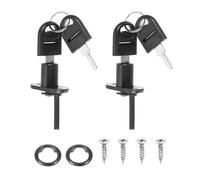 PATIKIL 2Pcs Drawer Lock with Keys, 16mm(5/8") File Cabinet Lock Keyed Different Steel Lock Cylinder Desk Locks for Office Wardrobe Locker Showcase, Black