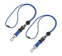 PATIKIL 2Pcs Durable Round Cord Lanyard, Adjustable Long Keychain Neck Lanyard Keychains Holder with Detachable Buckle for Card Key ID Badge Holder, Blue