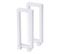 PATIKIL 2Pcs Floating Display Case, 7.1x0.2 Inch Plastic Challenge Coin Display Stand Holder Frames Transparent PE Jewelry Storage Box for Necklace Medal Medallion Stamps, White