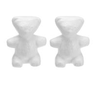 PATIKIL 2pcs Foam Bear, 4.3in Bear Foam Animal White Foam Shapes Bulk Sculptures for Craft Flower Bear Rose Bear Decorations DIY Painting Drawing Gift