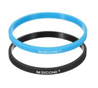 PATIKIL 2Pcs G.O.D IS FIRST, I AM SECOND Silicone Wristbands, Personalized Bands with Text Rubber Bracelets for Fitness Workouts Exercise, Blue/Black